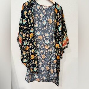 Floral Kimono with Multicolor Patterns size M